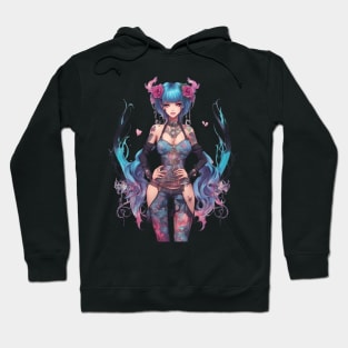 Sorrowful Serenade Emo Goth Anime Girl Hoodie